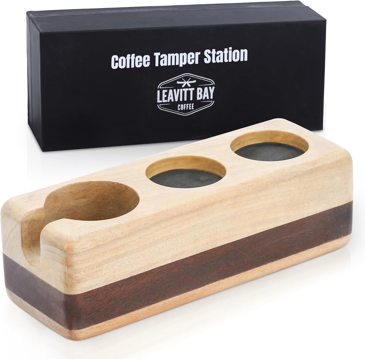 Espresso Tamping Station - Portafilter Holder (62mm) - Acacia & Mango Wood Espresso Station & Tool O