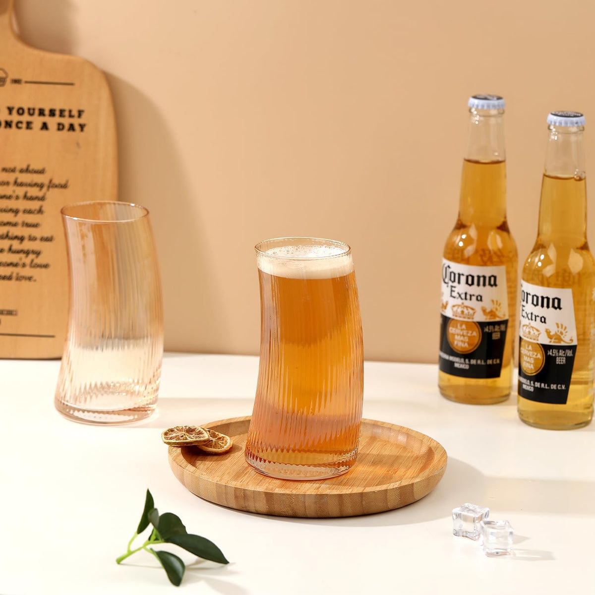 17.2oz Beer Glasses Set of 4, Large Beer Mugs for Freezer, Craft Pint Glasses, Unique Pub Hand Blown Drinking Glasses for IPA, Pilsner,Gifts for Christmas