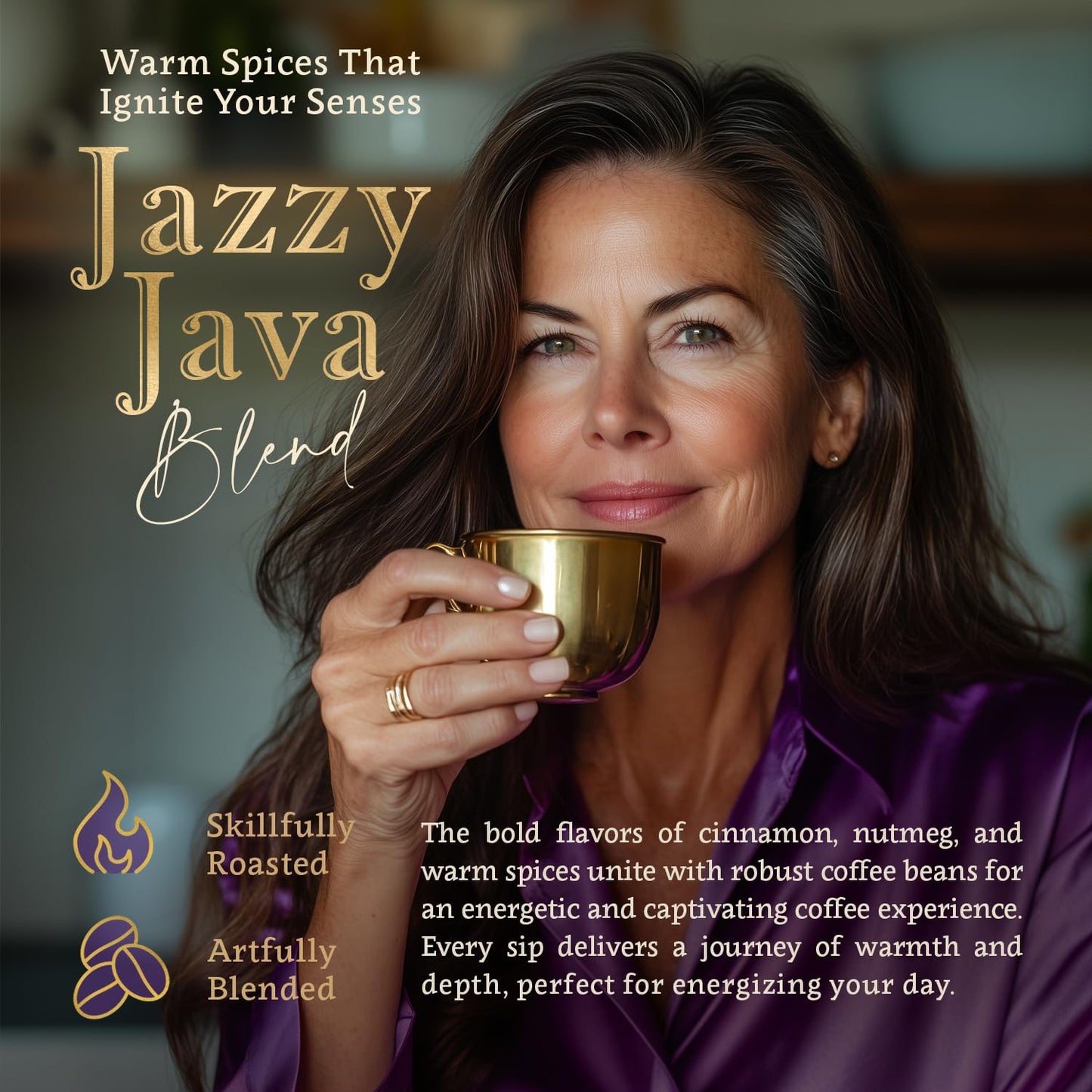 Organic Whole Bean Coffee Medium Roast (16oz) - Jazzy Java Flavored