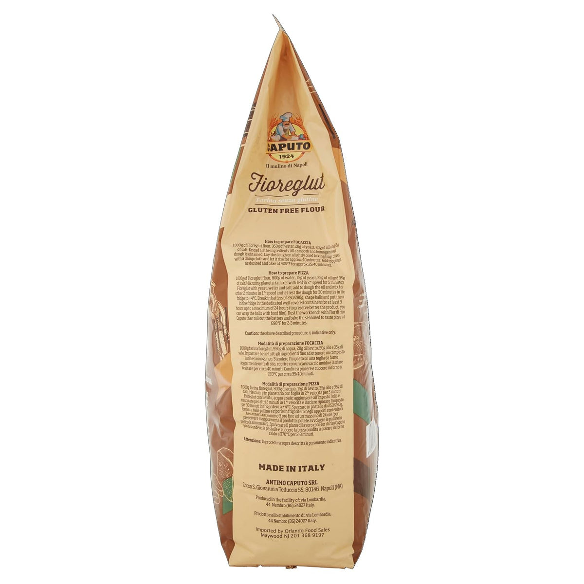 Antimo Caputo Gluten Free Pizza Flour 11 Lb Bulk - All Natural Multi Purpose Flour & Starch Blend for Baking Pizza