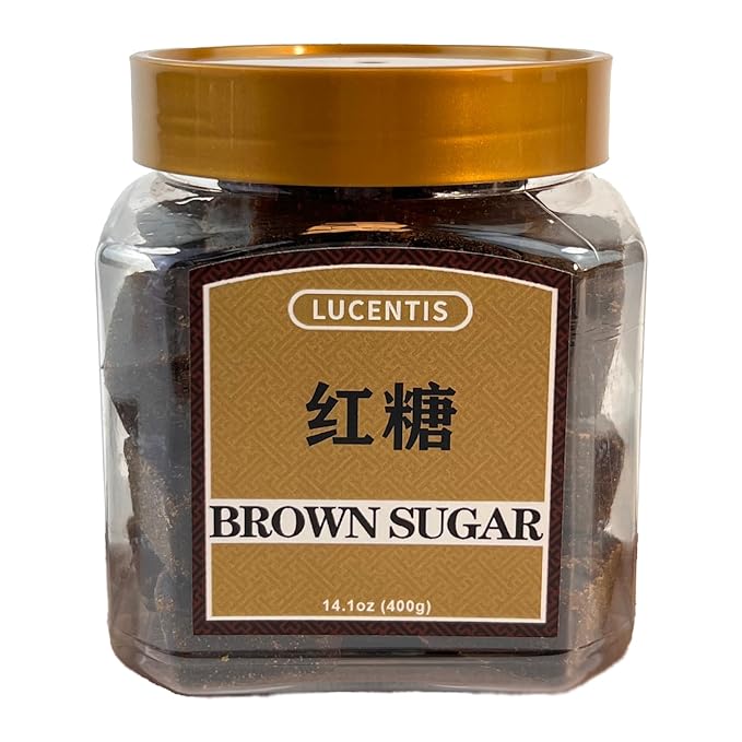 Chinese Brown Sugar Cubes (云南红糖) – 14.2oz (400g) Handmade Yunnan Dark Brown Sugar – Natural Sweetener for Tea & Coffee, Canned Packaging