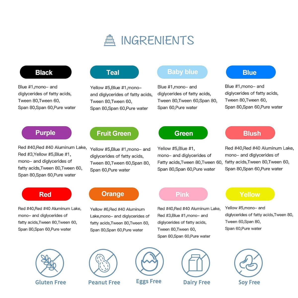 Oil Based Food Coloring for Chocolates - Jelife 12 Colors Oils Dye Set Flavorless Edible Food Color Vibrant Concentrated Neon Icing Colors for Candy Melts (6ml/Bottles)