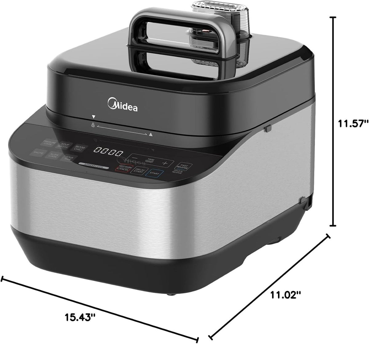Midea Electric Pressure Cooker, 14° Inclined Panel, 8-in-1 Olla de Presion, Multi-Functional Programmable Slow Cooker, Rice Cooker, Steamer, Sauté Pan, Yogurt Maker and More, 5 Quart