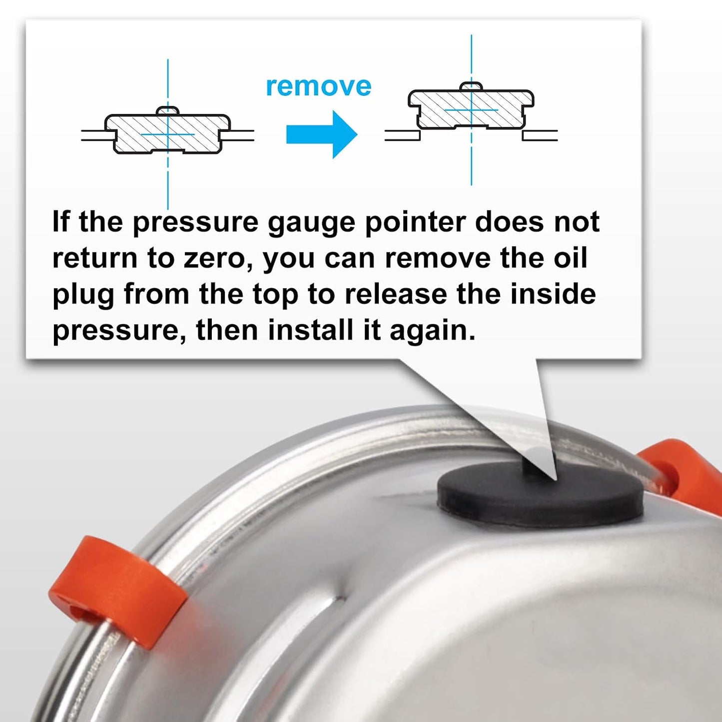 0 to 200 Psi Pressure Gauge, Liquid Filled, 1/4" NPT Back Mount