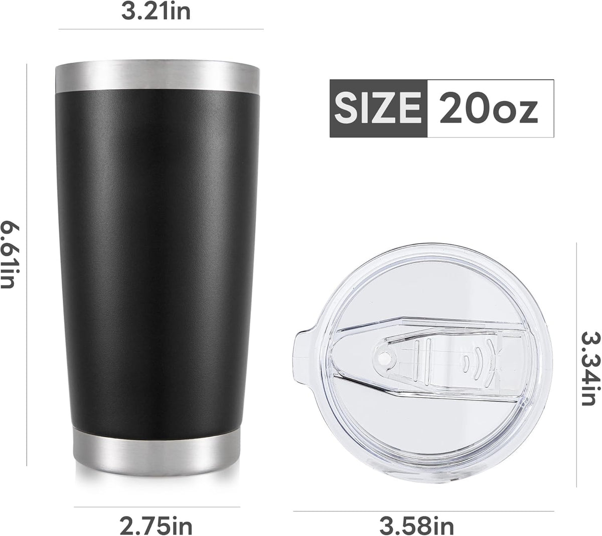 20 oz Tumbler with Lid Stainless Steel Insulated Tumblers Bulk Cups Mug