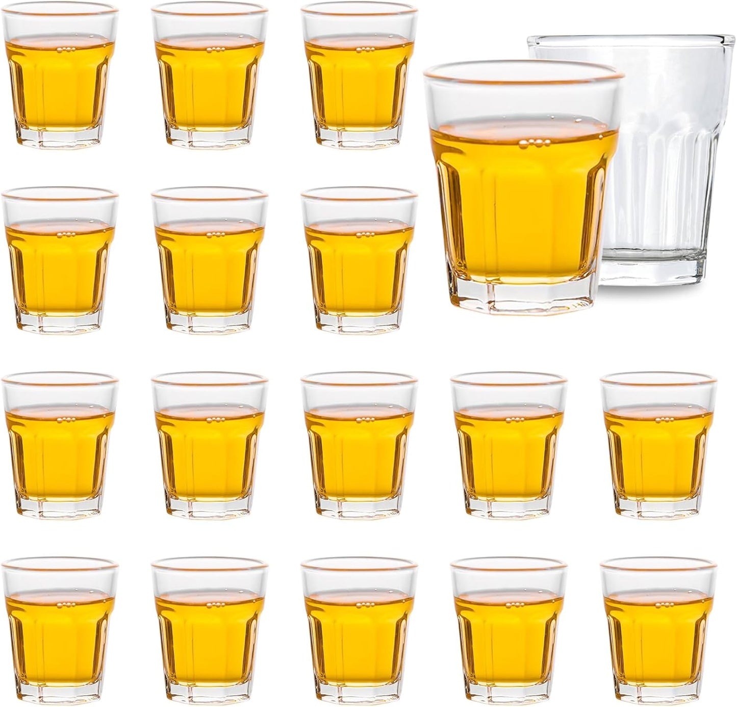 16 Piece Shot Glasses Set 50ML/1.5oz.Small Espresso and LiquorGlasses for Whiskey TequilaVodka, Thic