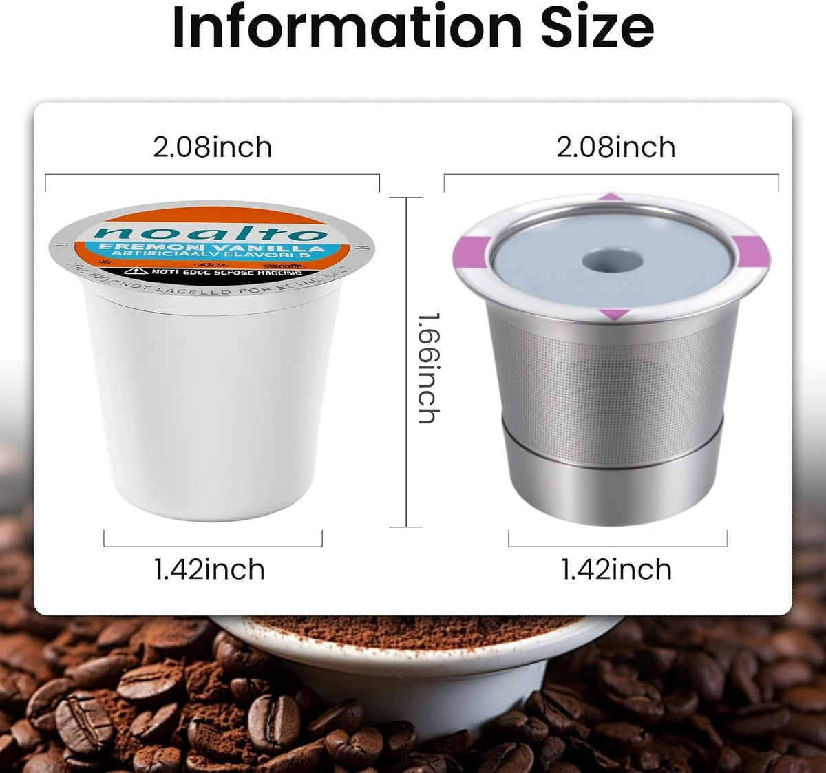 Reusable Stainless Steel K Cup for Keurig, 2 Pack
