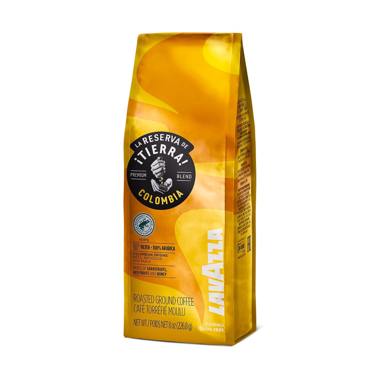 Lavazza ¡TIERRA! Colombia 100% Arabica-filter Authentic Italian, Blended And Roated in Italy, Fruity aroma with a balanced body-filter resulting in notes of grapefruit, red fruits, bergamot & Honey