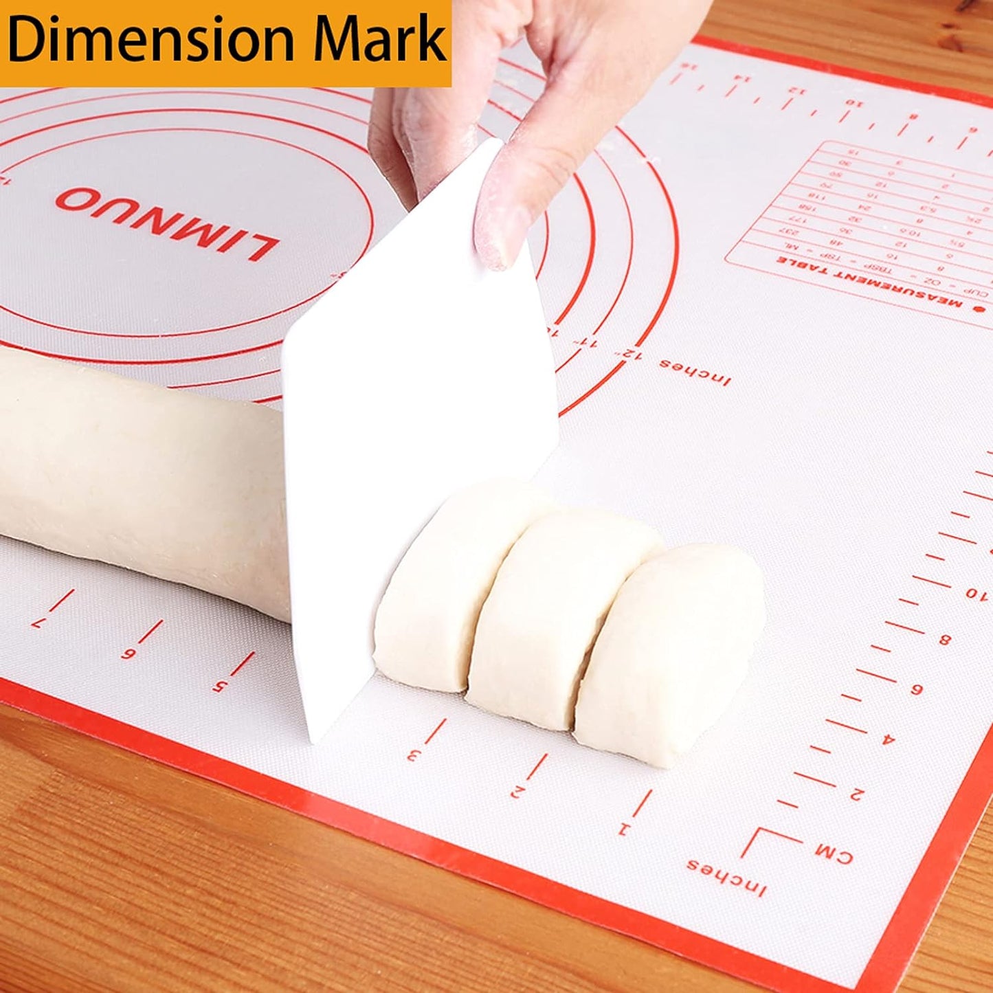 Silicone Baking Mat,Non Stick Rolling Dough with Measurements for Pie Pizza Cookies Fondant Making,Extra Thick Non Slip Silicone Pastry Mat