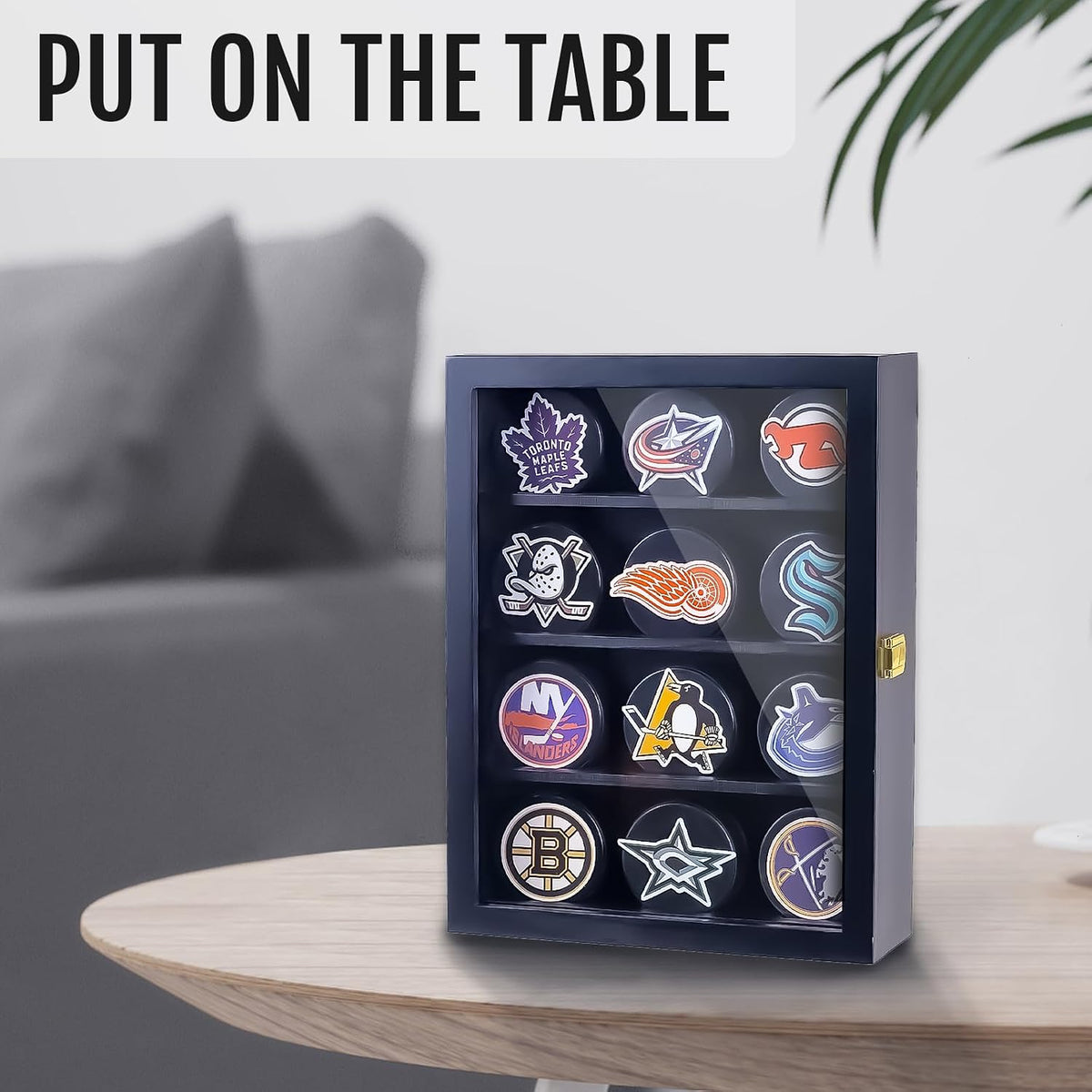 12pcs Hockey Puck Display Case,Puck Display Case,Hockey Puck Case Wall Mount,Hockey Puck Holder,Hockey Puck Display Box,Hockey Puck Shadow Box