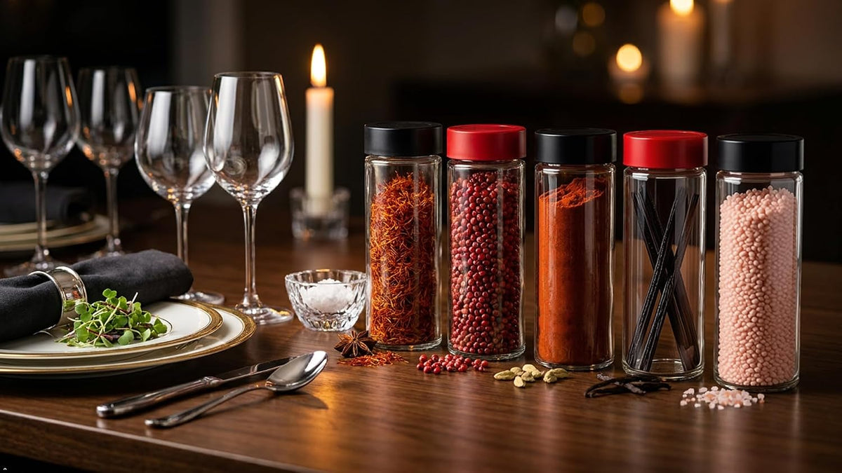 JARMING COLLECTIONS 16oz Glass Spice Shakers with Lids – Set of 2 Large Seasoning Containers with Shaker Tops for Kitchen, Pantry & Herb Storage