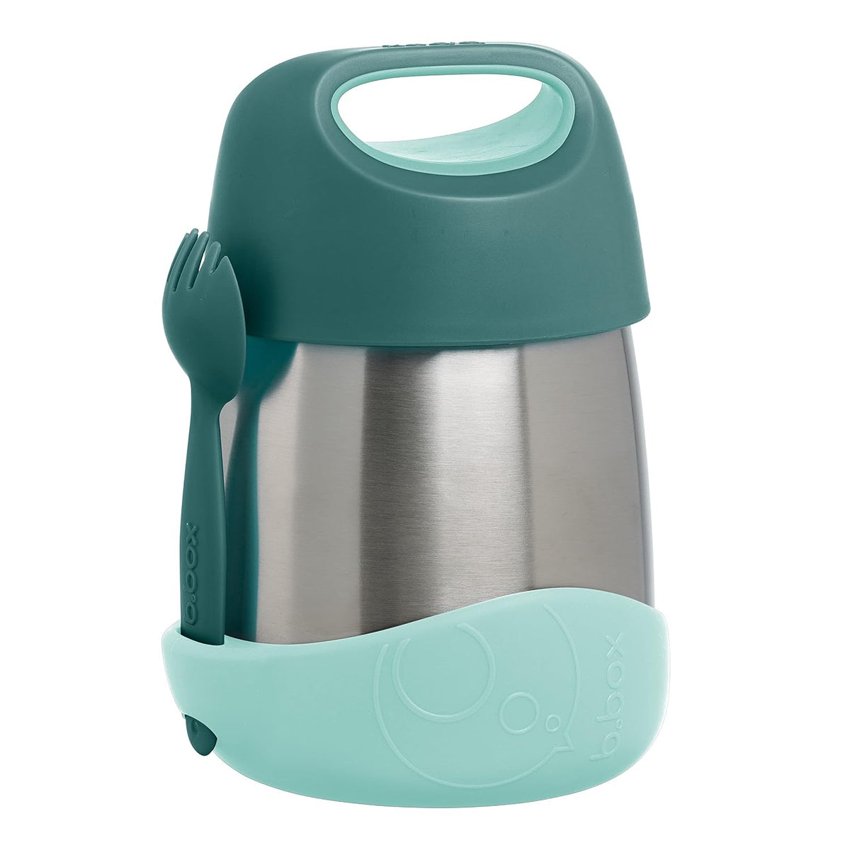 b.box Insulated Food Jar with Spork, 11 oz Lunch Containers for Kids | Stainless Steel Lunch Box for Kids, Food Containers, Warm 5 Hours, Easy Open, Dishwasher Safe, BPA Free — Emerald Forest