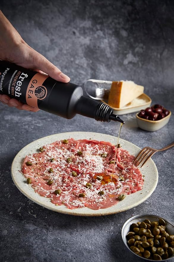 GAEA FRESH Authentic Greek Extra Virgin Olive Oil, 16.9 fl oz (500ml) | Cold Extracted from Ancient Olympia Variety | High Polyphenols (350mg/kg) | First Cold Press, Non-GMO, Product of Greece