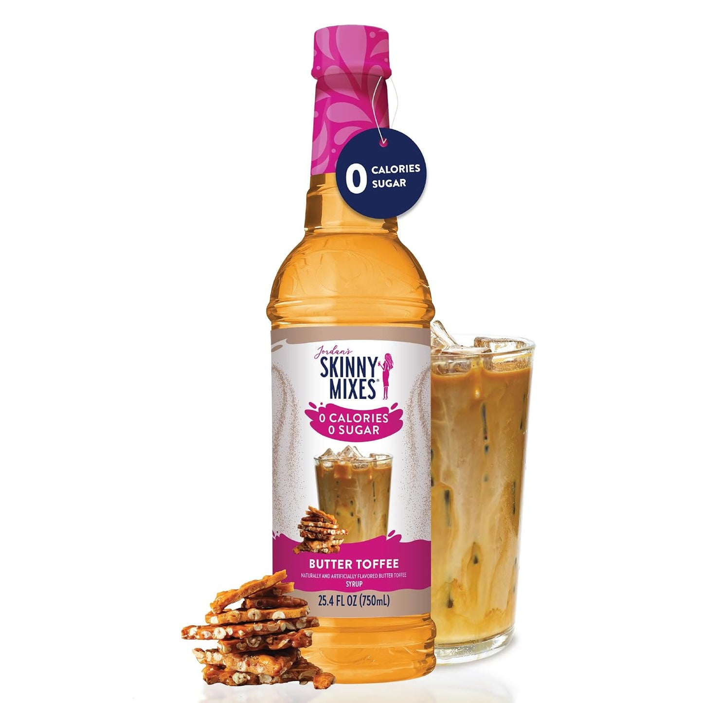 Jordan's Skinny Mixes Butter Toffee Coffee Syrup, 25.4 oz