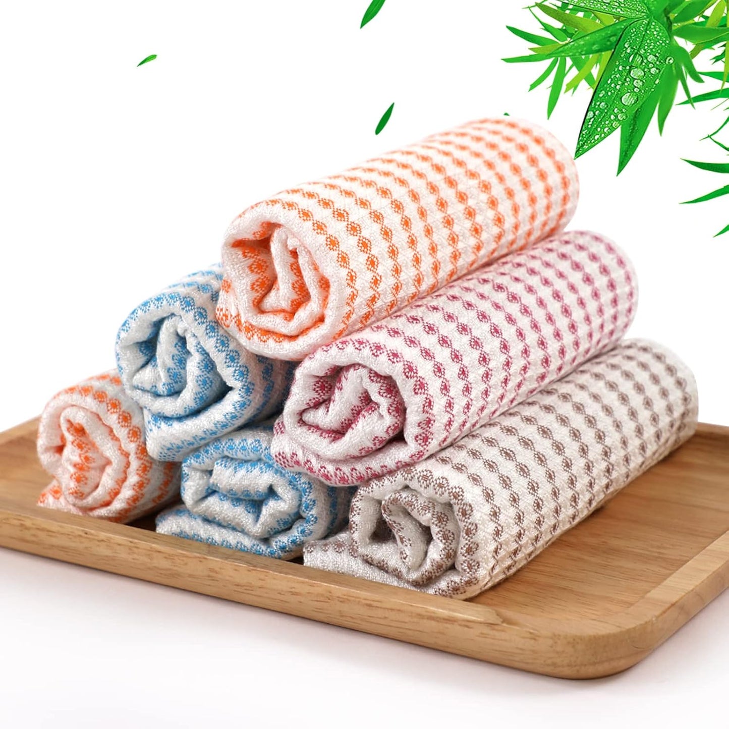 Kitchen Washcloths 6 Pack, 10x14 Inch Small Dish Cloth for Washing Dishes, Lint Free Fast Dry Reusab