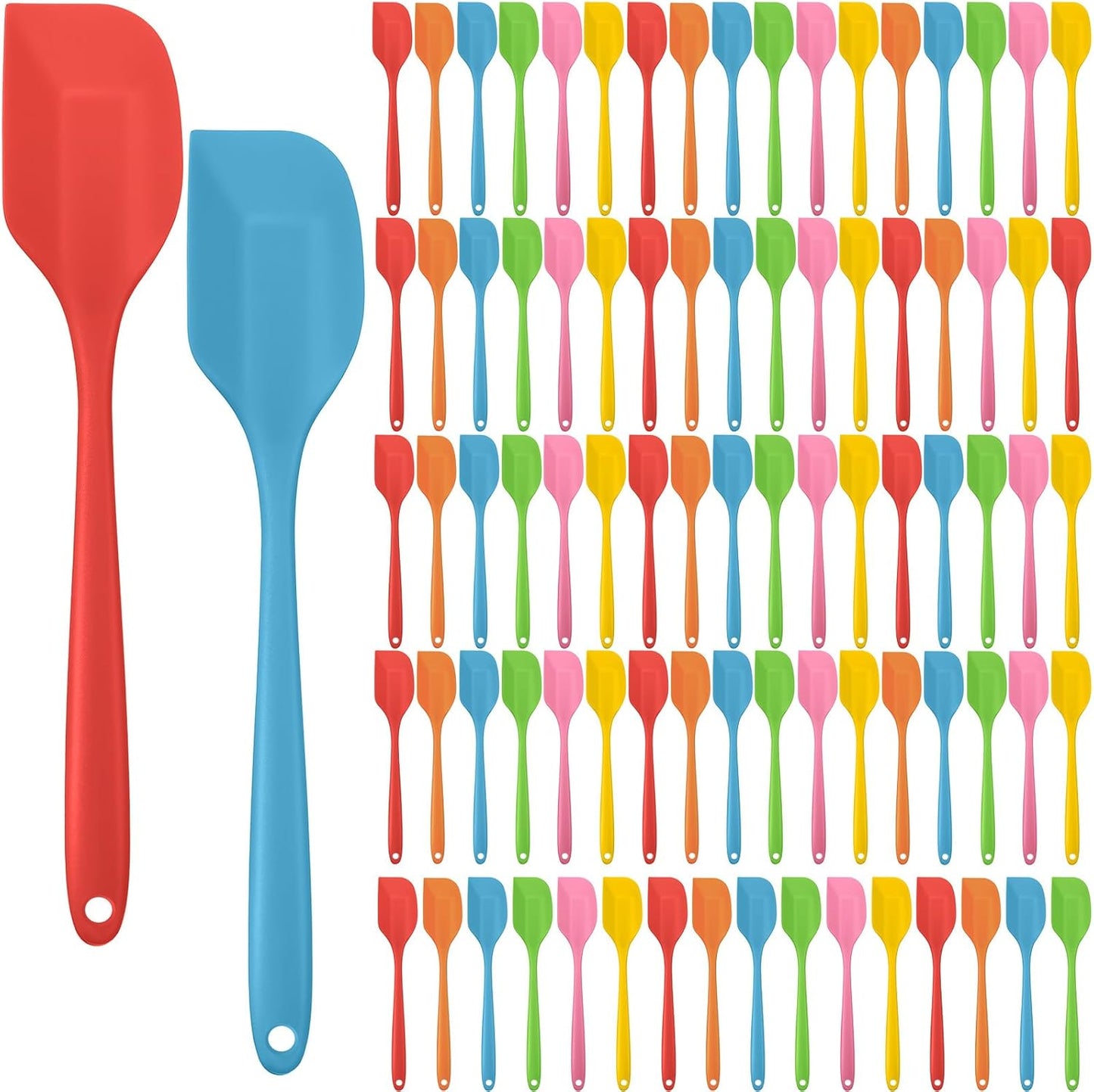 Irenare 84 Pcs Mini Silicone Spatulas Bulk 8.3 Inch Heat Resistant Scrapers Rubber Spatulas Seamless