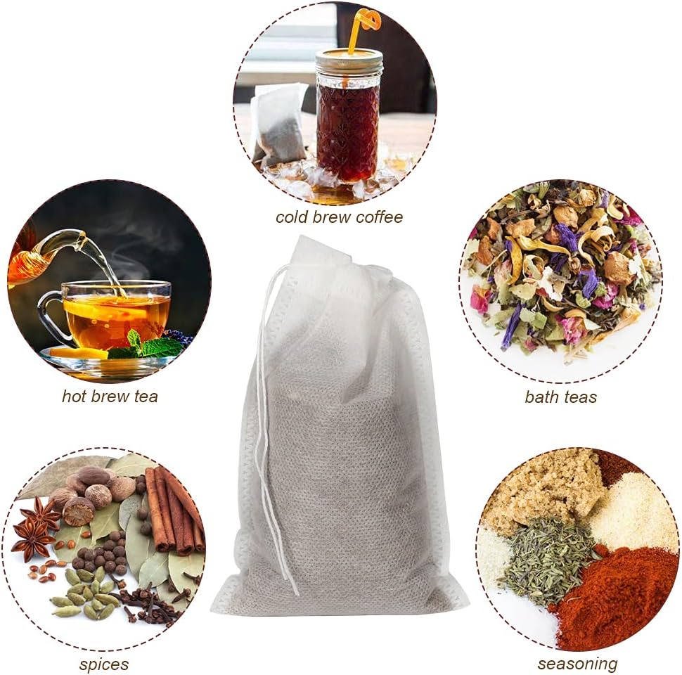 HRX Package 50pcs Disposable Cold Brew Bags 4x6 in for Home Coffee Brewing