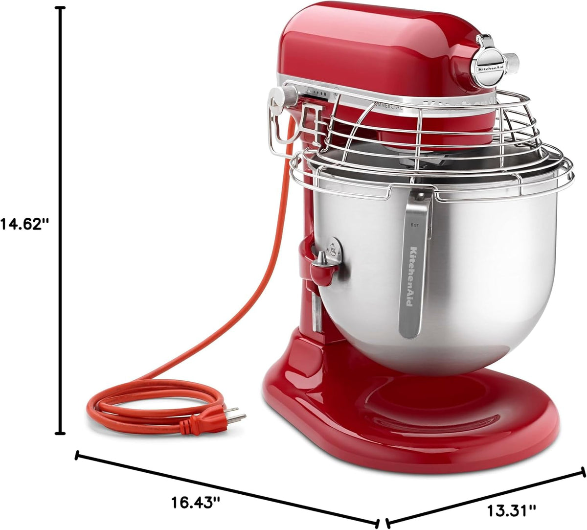 KitchenAid Commercial Series 8 Quart Bowl-Lift Stand Mixer with Stainless Steel Bowl Guard - KSMC895