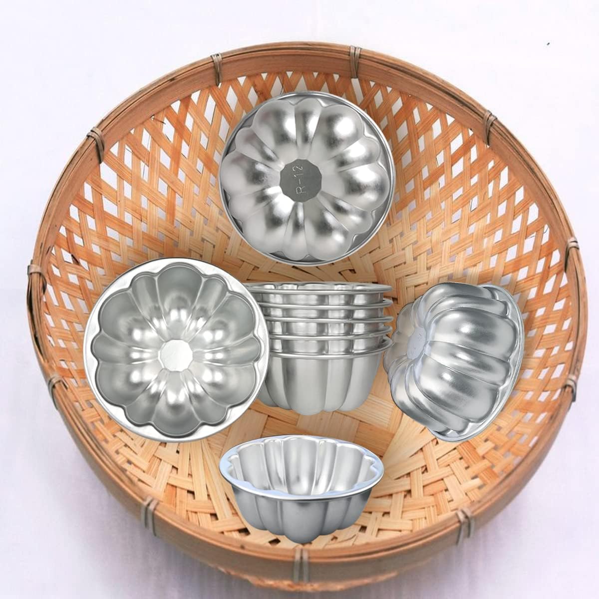 Aluminum Molds for Jello Small Tartlets Nonstick for Steaming and Baking | Mini Pudding Pan Cup Cake Molds Cupcake Muffin Cups for Small Desserts 6 Pieces