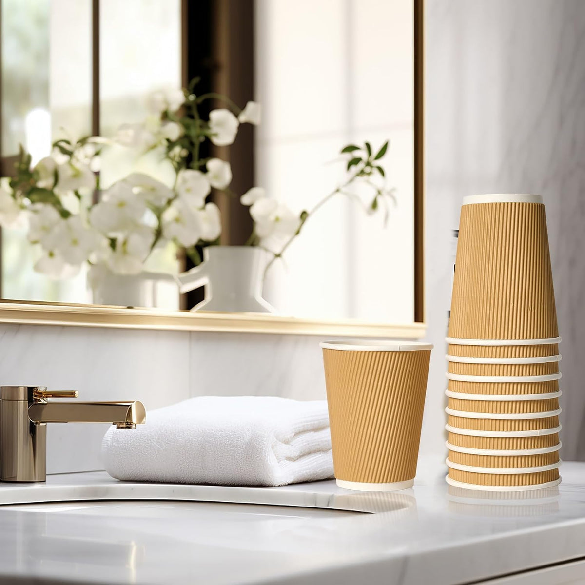 500 Count 12 oz Insulated Ripple Wall Paper Coffee Cups