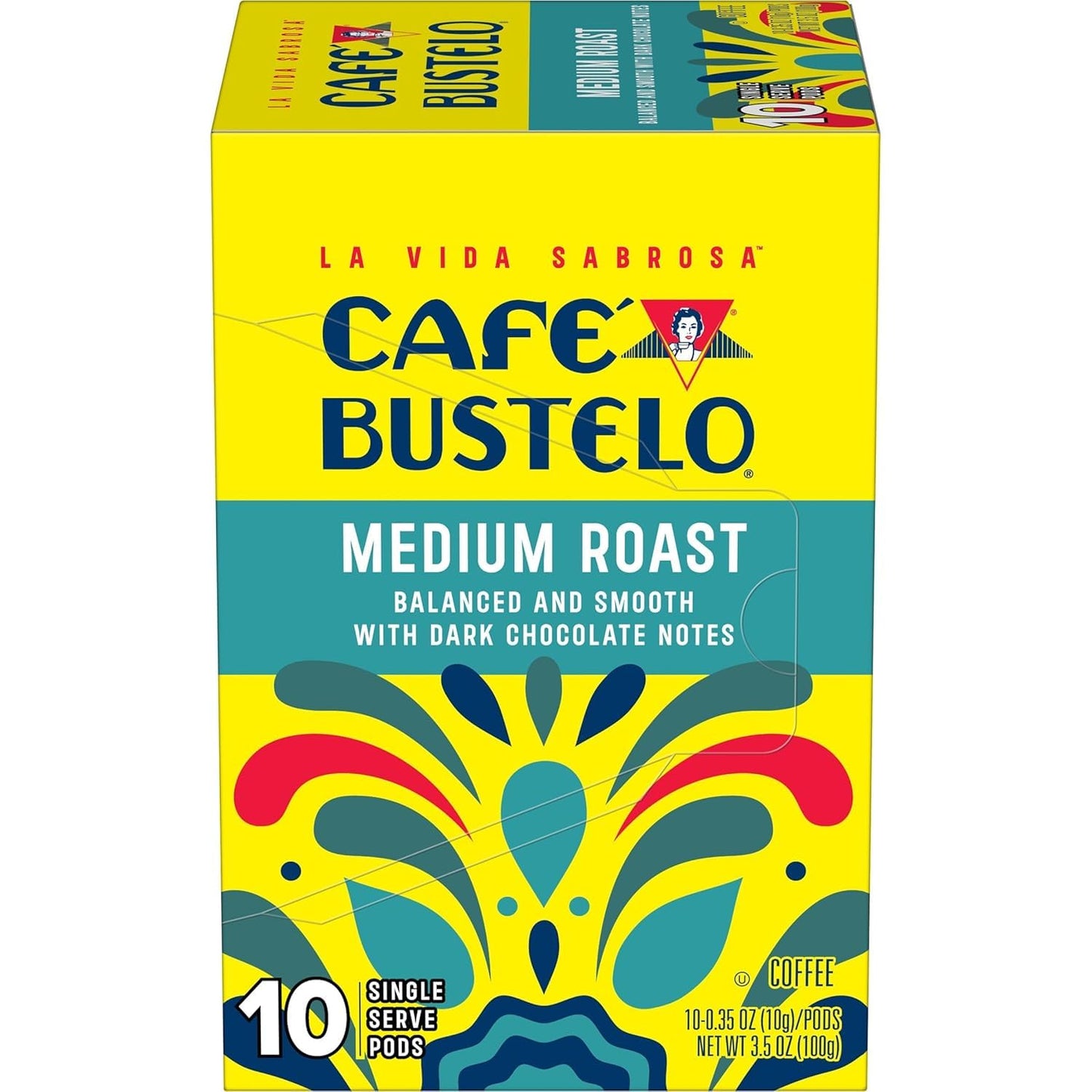 Café Bustelo Medium Roast Coffee Pods, Bulk 60 Count | Dark chocolate & subtle blackberry notes, stands up to milk and sugar, single serve coffee pods, 6 boxes, 10 pods each