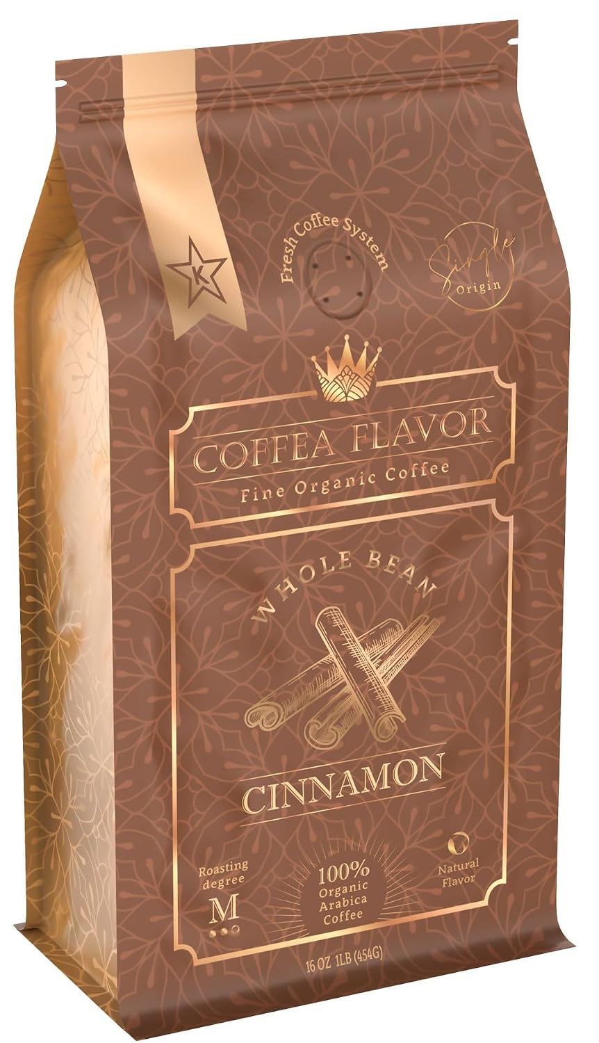 Organic Whole Bean Coffee Medium Roast (16oz) - Cinnamon Flavored