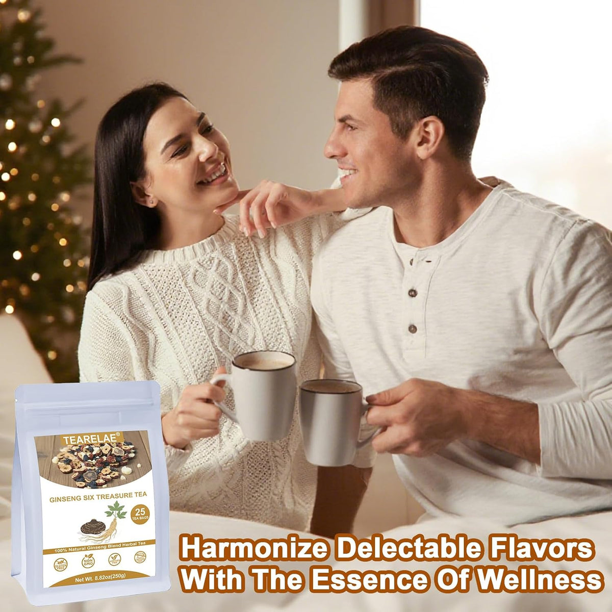 TEARELAE - Ginseng Six Treasure Tea, 25 Ct, Traditional Chinese Herbal Tea | natural herbal blend with ginseng and 6 traditional herbs. Supports daily wellness and digestion. Caffeine-free, Non-GMO