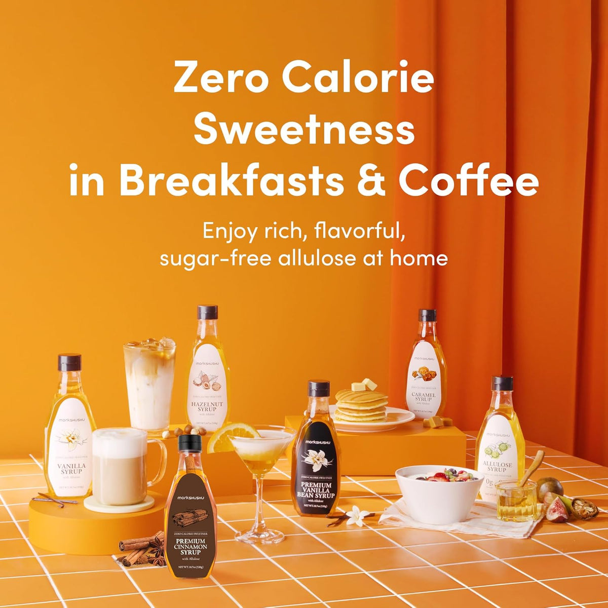 MONKSHUSHU Allulose Syrup 18.7 Fl Oz - Liquid Sweetener for Cooking, Baking, and Drinks - Keto Diet, Vegan friendly, Stevia Blend Thin Syrup - Zero Calorie Sugar Substitute - Monk Fruit - Gluten Free, 0g Net Carbs, Non-GMO