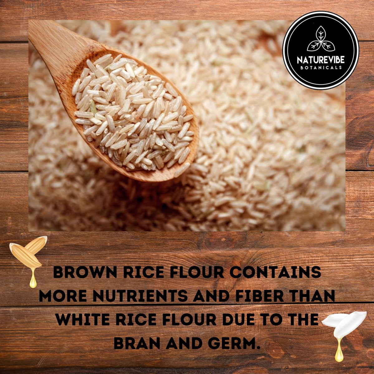 Naturevibe Botanicals Brown Rice Flour 5 lb | Whole Grain Gluten-Free Flour | Finely Ground, Non-GMO | Ideal for Baking, Rotis, Breads, Baby Food, Thickening & Healthy Recipes 80 Ounces