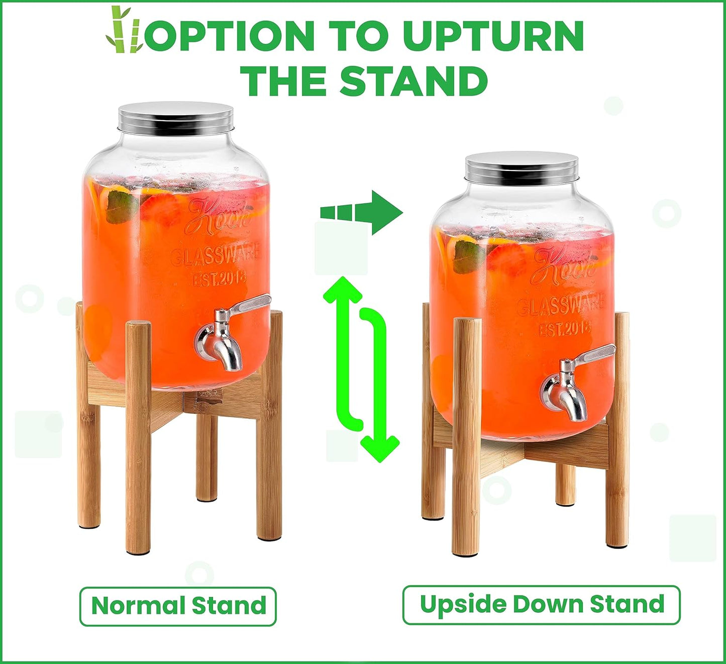 Drink Dispenser Stand - Use to Hold Dispensers for Drinks, Beverages, Lemonades and Juices - Adjustable Sideways, Fits