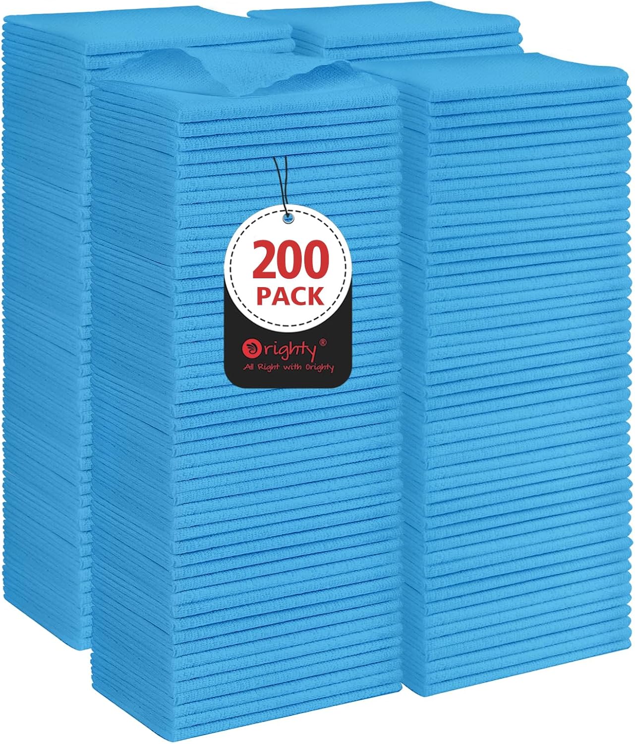 Orighty Cleaning Cloths Bulk, 200 Pack Shop Rags Reusable, Multi-Purpose Shop Towels for Cars, Micro