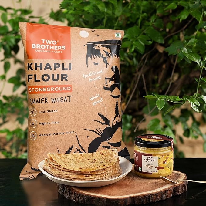 Two Brothers Organic Farms Khapli Atta (Emmer Long Wheat Flour), Stoneground - 10Kg
