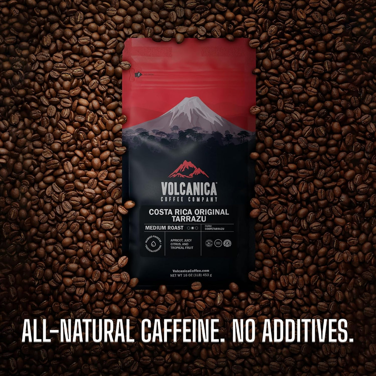 Volcanica Espresso Whole Beans Decaf Coffee, Dark Roast 100% Arabica, Espresso Roast, Bold Sweet Flavor, Swiss Water Process, Fresh Roasted, Kosher, Vegan, Gluten-Free, 5 lbs