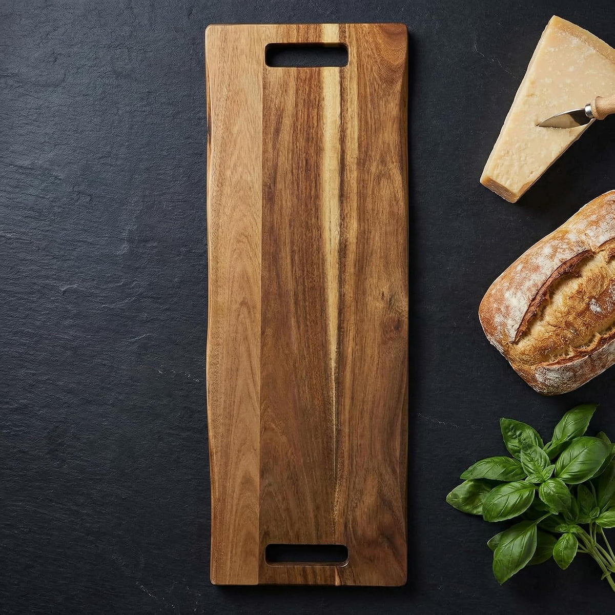 Extra Large Charcuterie Board Acacia, Reversible Long Wooden Tray | 36 x 12 Inch Premium Non toxic Acacia Wood Tray, Large Charcuterie Boards for Party, Long Cutting Board