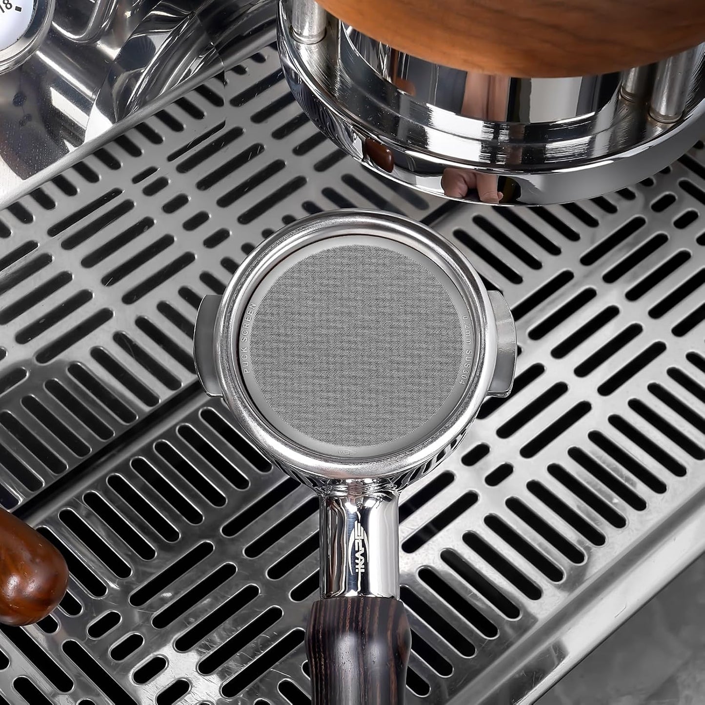 IKAPE 51mm Espresso Puck Screen, 0.2mm Thickness, Reusable Metal Ultra-thin & Ultra-light Coffee Filters, Food-grade 304 Stainless Steel Coffee Puck Screen for Espresso Baristas