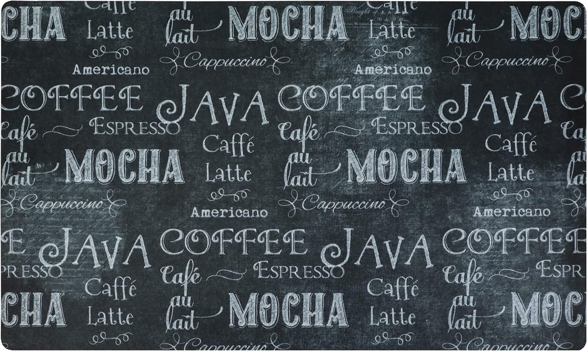 Drymate Coffee Maker Mat, (Coffee Station Bar Accessory) Protects Kitchen Countertops From Spills, Stains & Scratches, Absorbent, Waterproof, Washable (USA Made) (12” x 20”) (Java Chalkboard)