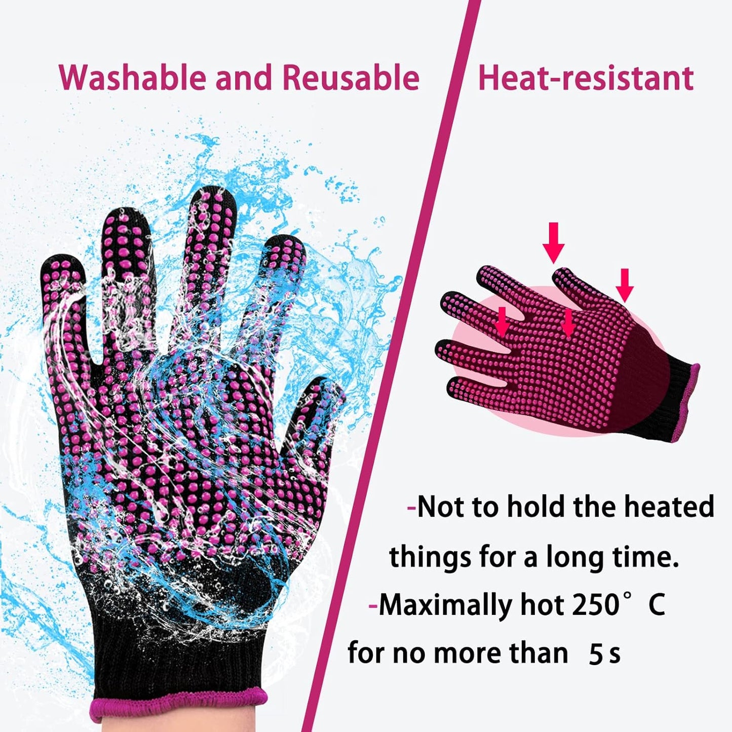 HTVRONT Heat Resistant Gloves for Sublimation - 2Pcs Heat Gloves for Sublimation with Silicone Bumps, Heat Resistant Work