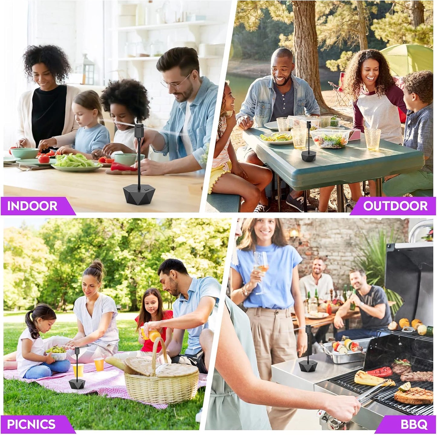 Fly Fans for Tables, Fly Repellent Fan Outdoor Indoor Keep Flies Away, Fly Repellent Fans for Tables with Holographic Bl