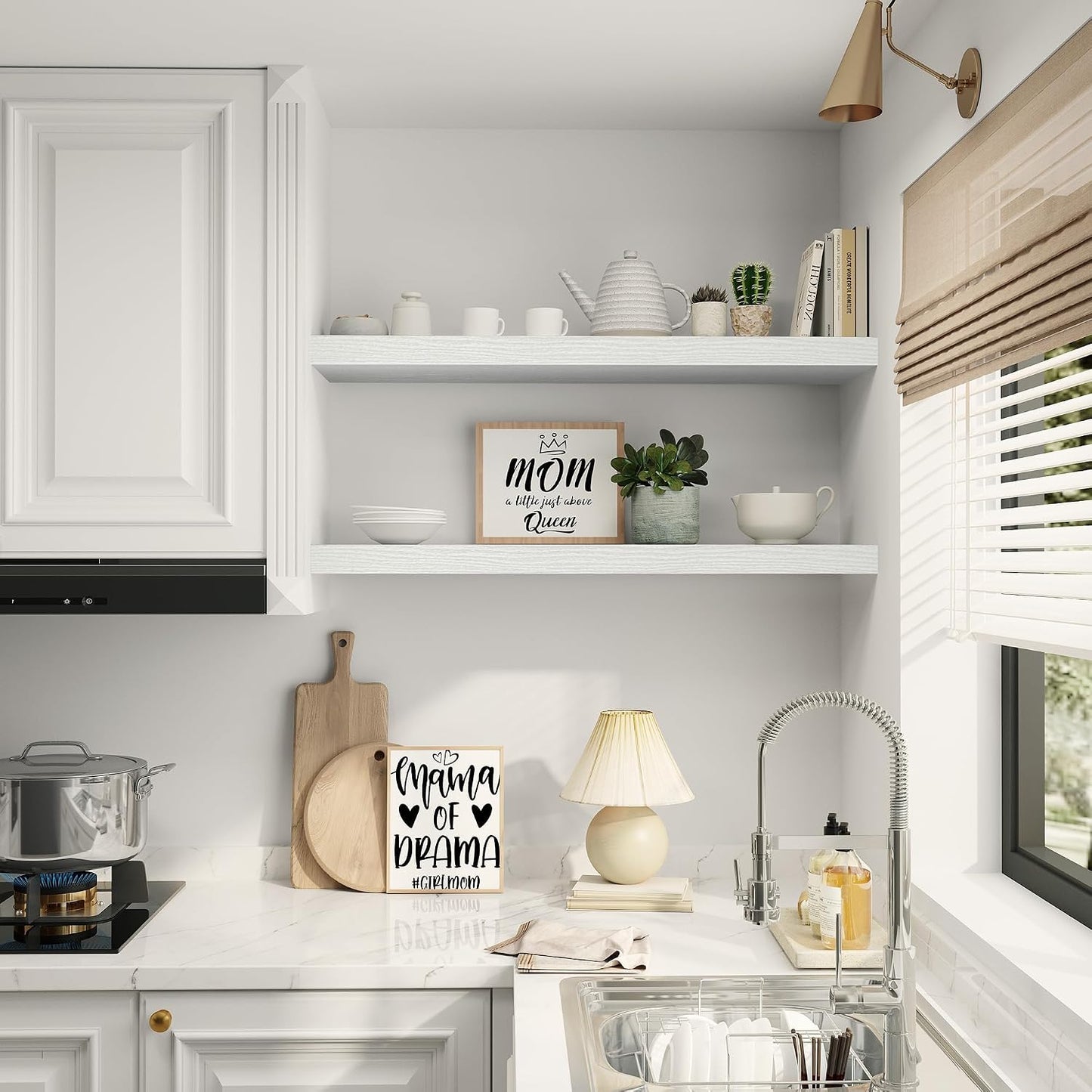 Vivelove Single Floating Shelves 36x10” Set of 1, White