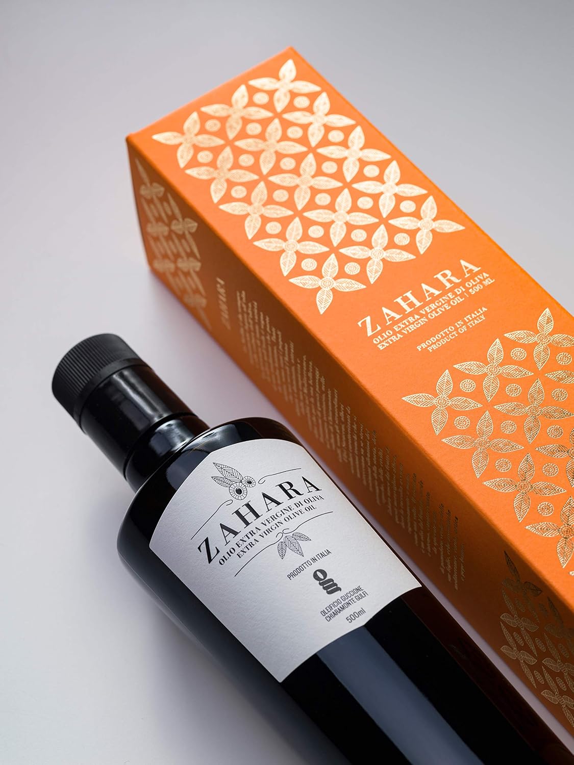 Zahara Extra Virgin Olive Oil from Italy | Sicilian Pure EVOO | Premium Early Harvest Cold Pressed Polyphenol Rich | Multiple Award Winner from Oleificio Guccione | 16.9 fl oz (500ml) Bottle With Beautiful Gift Box