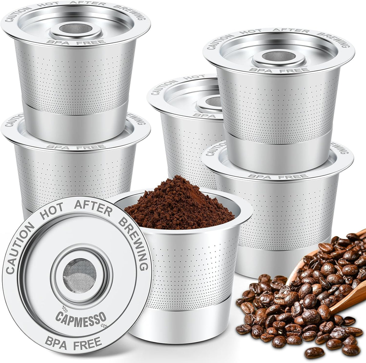 6 Pack Reusable K Cups Coffee Pods for Keurig 1.0: Stainless Steel Refillable K Cup - Reusable Coffe