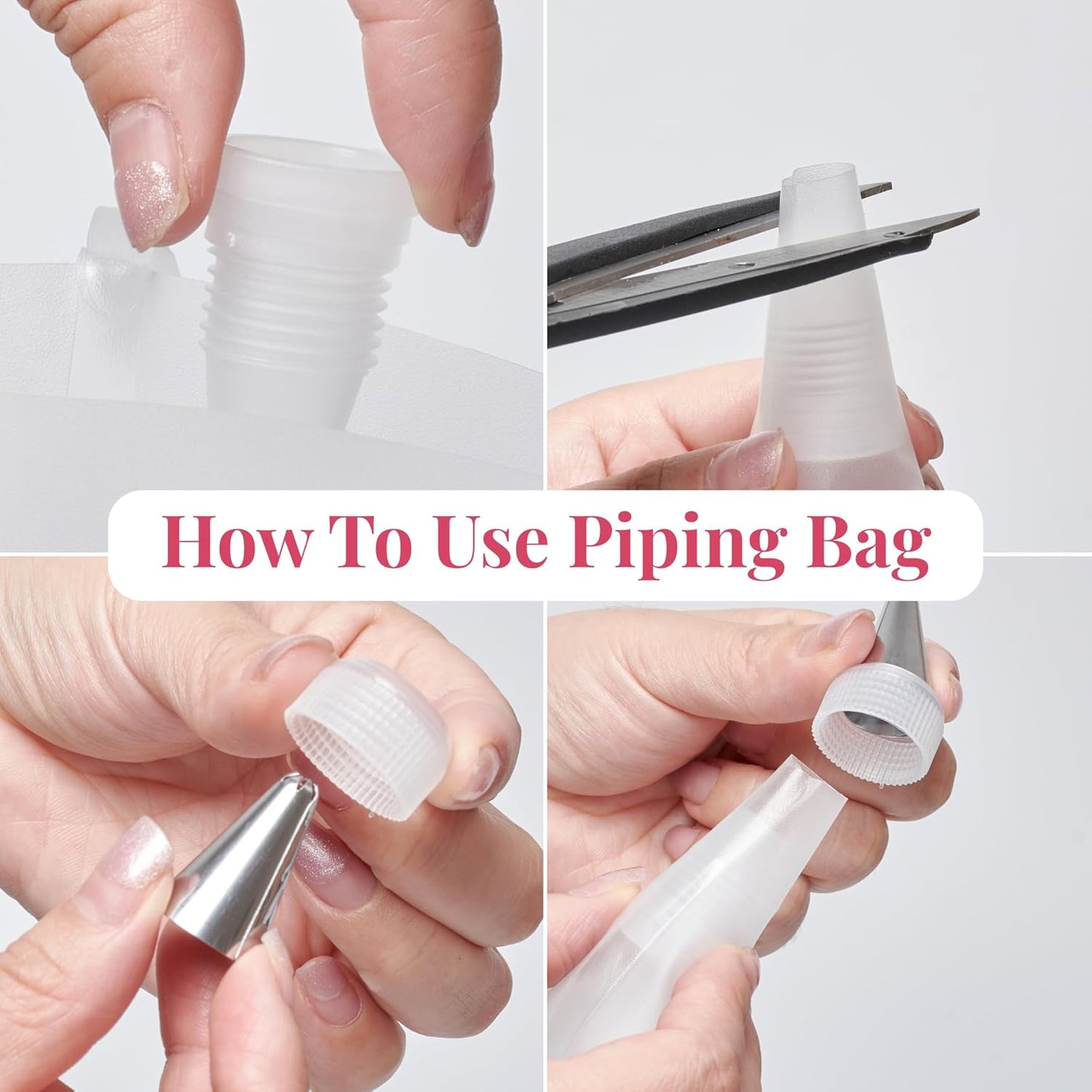 Anti Burst Piping Bags 12 Inch - Prestee Tipless Icing Bags - Durable Frosting Piping Bag Tools - Pastry and Cookie Decorating Supplies (5 Piping Bags with Tips and Couplers)