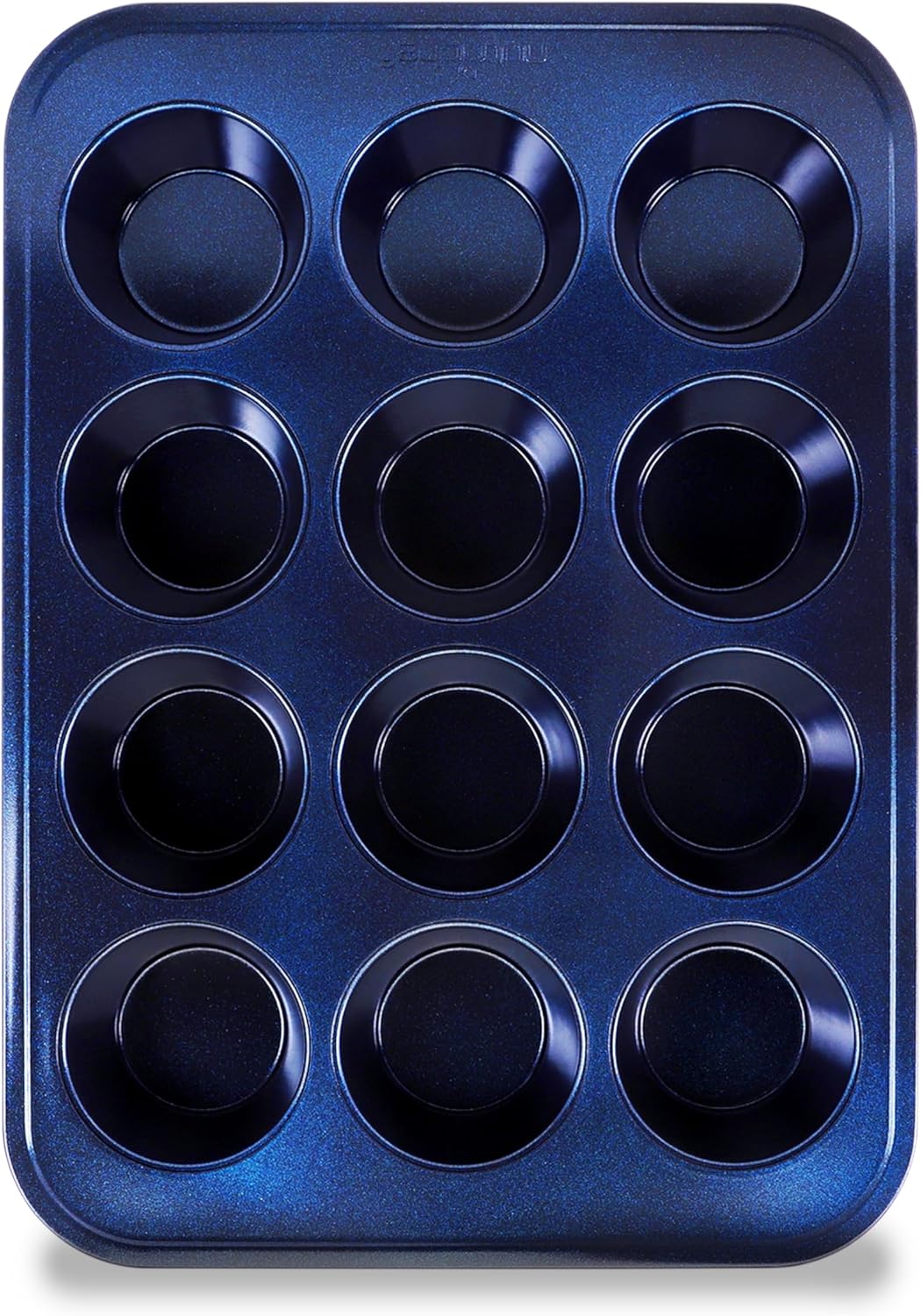NutriChef 12-cup Blue Oven Muffin Pan, Non-Stick Coated Layer Surface, Even Heating Muffin Tray for