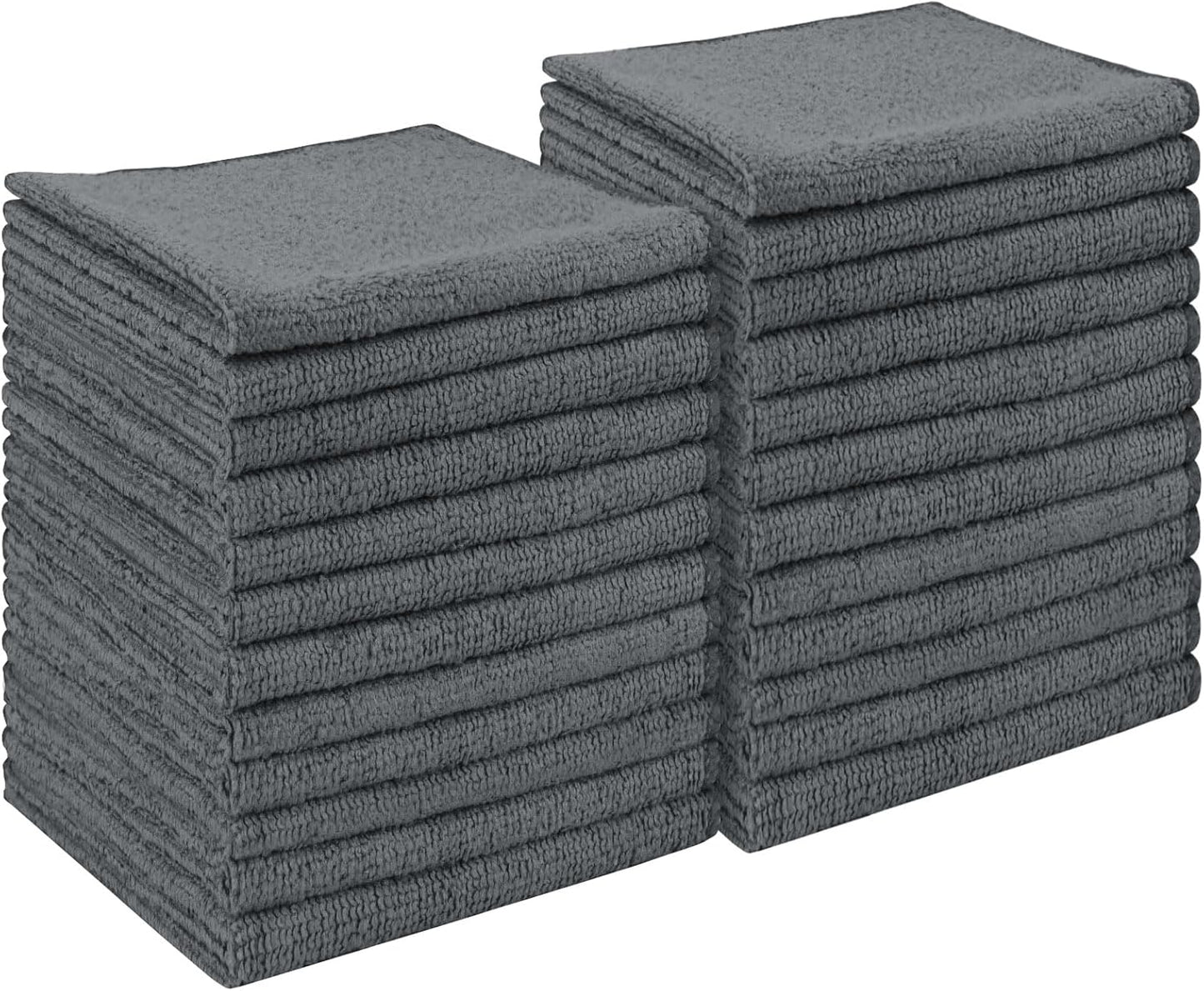 AIDEA Microfiber Cleaning Cloth Grey 24PK, Microfiber Towels for Cars, Premium Car Cloths, Dusting C