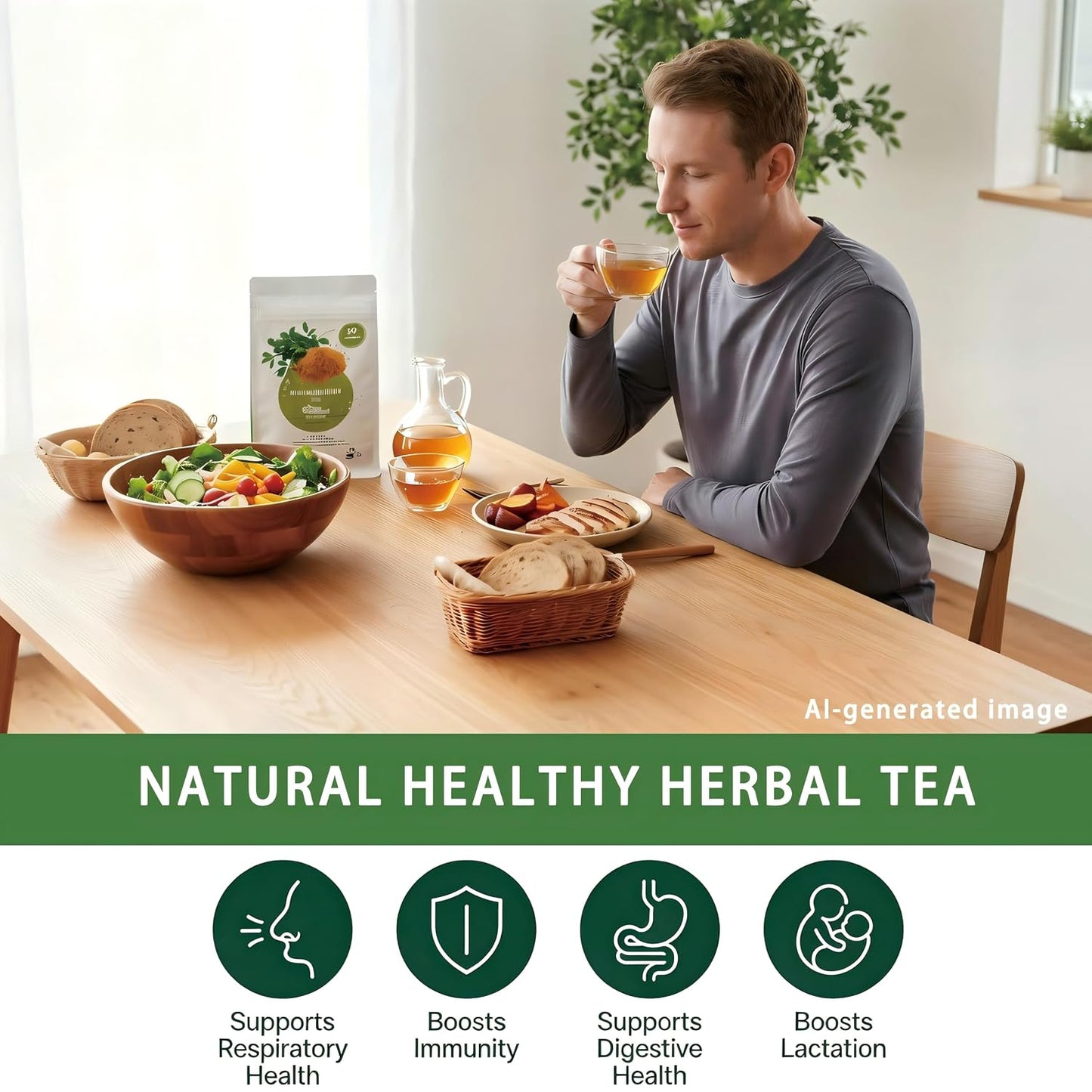 Samcci Fenugreek Seed Tea Bags, 50 Counts, 3g/bag, Fenogreco en Semillas | Natural Healthy Methi Seeds Herbal Tea, Non-GMO, Caffeine-free, Support Digestion & Improve Heart Health