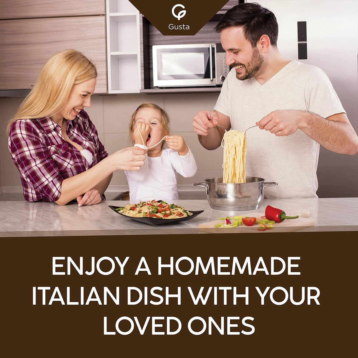 Gusta Rotini Fusilli Pasta - Premium Italian Pasta from Italy - Durum Wheat Semolina Organic "Al Dente" Pasta - Non-GMO & Gourmet Pasta - Family Owned Brand - 17.64oz / 500g (2 Pack)