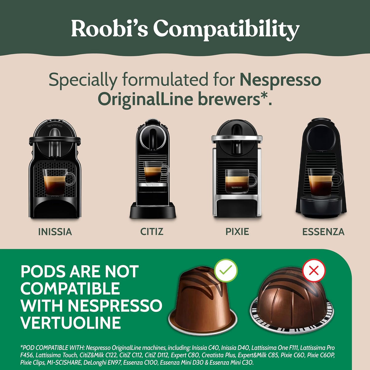 Roobi Descaling and Cleaning Kit Compatible with Nespresso Originaline | 500ml Bottle of Descaling Solution, 12 Cleaning Tablets, 1 Reusable Pod, Carbon Neutral, 1 Year Supply