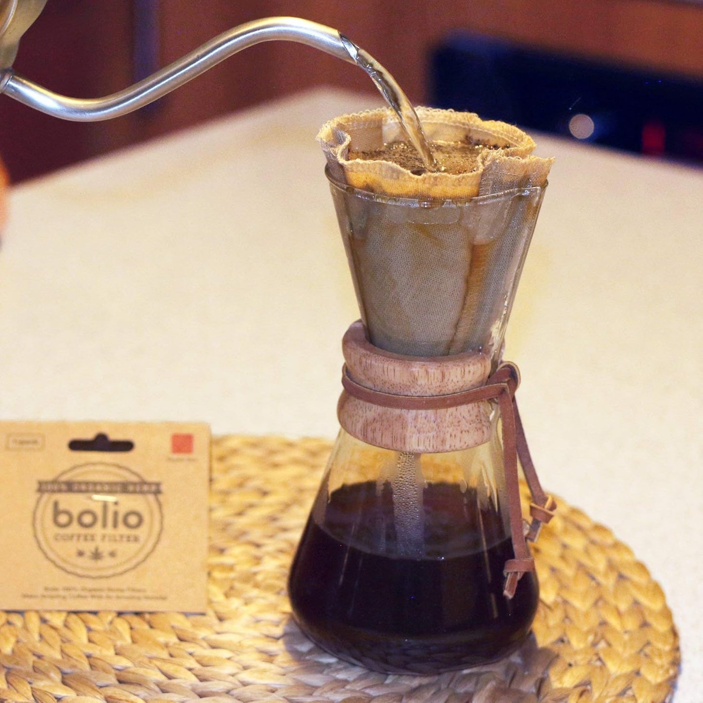 Organic Hemp Reusable Coffee Filter (1, No.4 Cone)