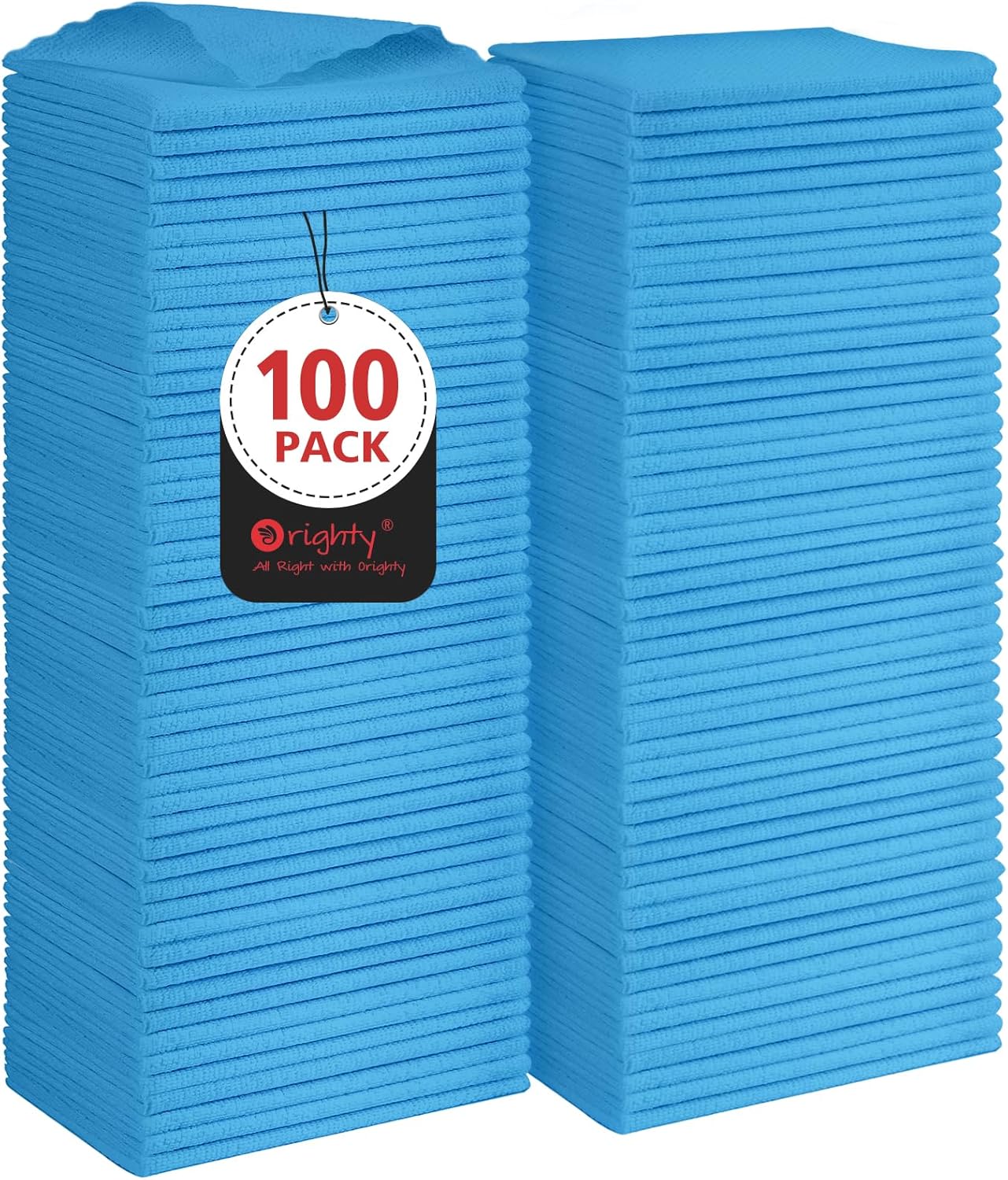 Orighty Cleaning Cloths, Shop Towels 100 Pack, Shop Rags Reusable, Microfiber Cleaning Rags Bulk for