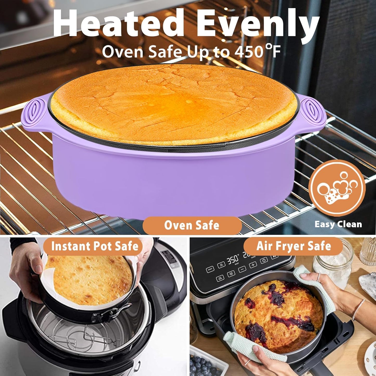 Springform Pan 9 Inch Nonstick Cheesecake Pan with Protector, Leakproof Spring Form Pan for Cheesecake, Round Cheese Cake Pans for Baking, 9 Inch Springform Cake Pan with 50Pcs Parchment Paper